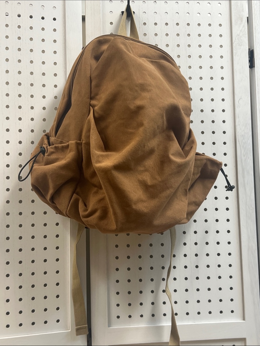 Brown Canvas Backpack - Casual Everyday Bag - Picture 2 of 7